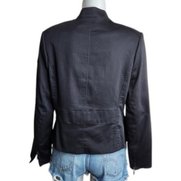 Optimum Nostalgic black slim fit moto blazer size 10 - Picture 4 of 12